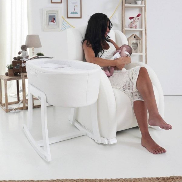 Micuna Кресло-качалка Микуна Wing/Flor Relax white/white искусственная кожа