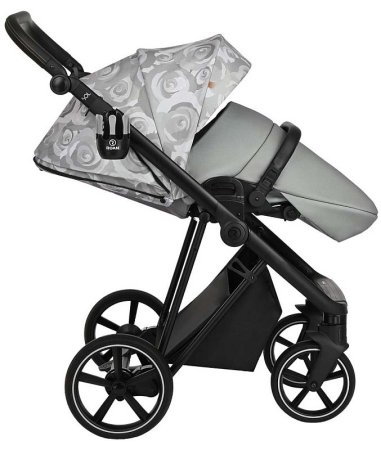 Roan Коляска 2 в 1 Sol Flowers / цвет Gray-black (серый-черный)