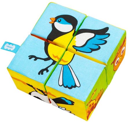 Мякиши Набор кубиков "Птицы", серия "Собери картинку"