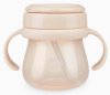 Happy Baby Поильник с трубочкой и ручками, 250 мл / цвет milky (молочный)