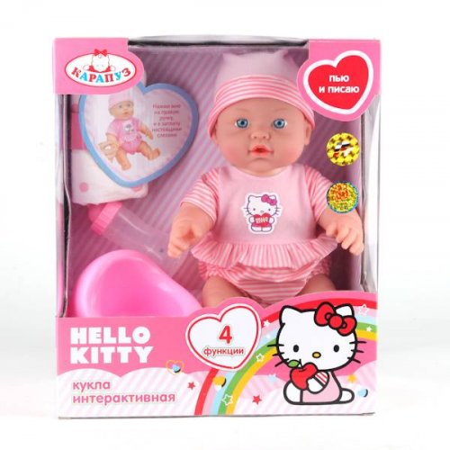 Пупс "Карапуз" Hello Kitty с озвучкой, одежда / 24 см / в ассортименте