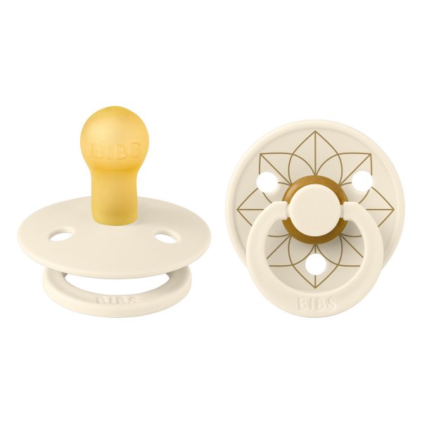 Набор пустышек латексных BIBS Studio Colour - Noor - Ivory/Gold, 0+ месяцев.