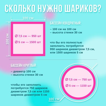 Набор шаров 100 шт (бирюзовый , маджента  , белый перламутр)