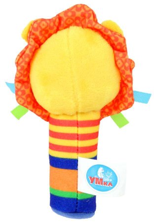 Умка Текстильная погремушка-пищалка «Лев»