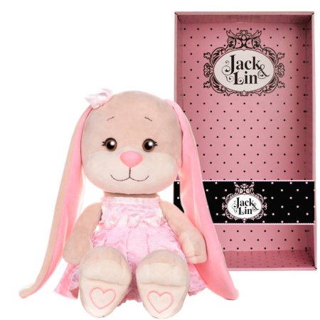 Jack&Lin Зайка в Кружевном Розовом Платье, 25 см, в Коробке