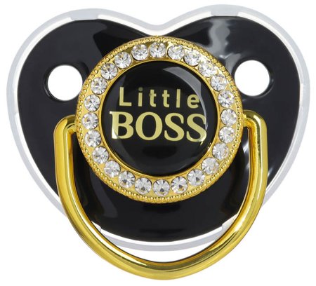 Mum&Baby Пустышка силиконовая ортодонтическая с держателем Little boss