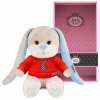 Maxitoys Мягкая игрушка Jack&Lin, Зайчик Жак в красном свитшоте с галстуком, 20 см