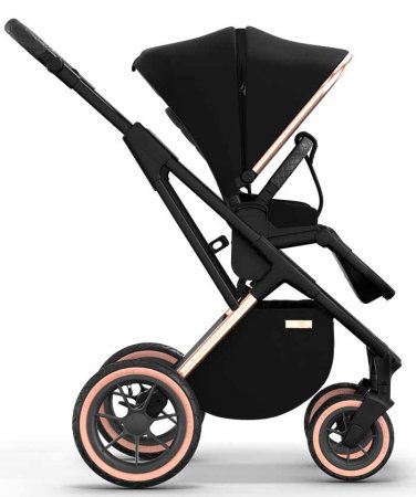 Moon Коляска 2 в 1 Style Rocca / цвет Rosegold (черный, рама розовое золото)