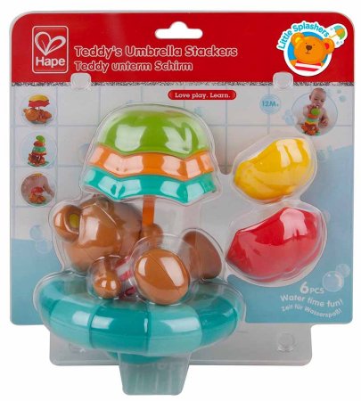 Hape Игрушка для купания "Мишка с зонтами"