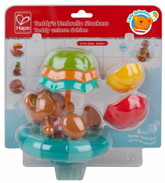 Hape Игрушка для купания "Мишка с зонтами"