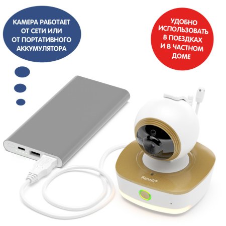 Ramili Baby Радио-видеоняня с монитором дыхания RV1800SP Wi-Fi Full HD 3 в 1