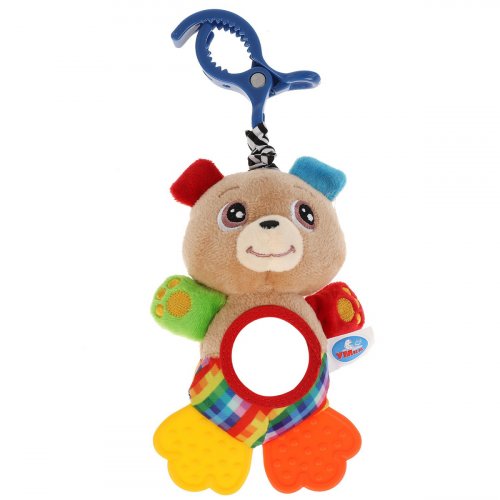Умка Текстильная игрушка подвеска Мишка с вибрацией на блистере 307494 / цвет коричневый