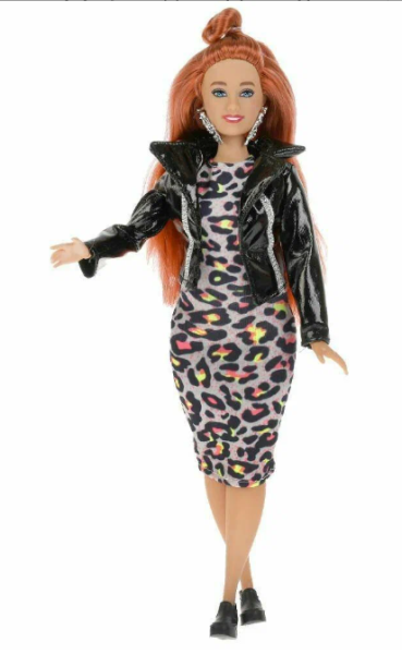  Кукла 29 см София сингл, plus size, в кожаной куртке, расческа, в коробке КАРАПУЗ