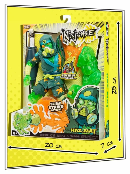 Ниндзомби. Игровой набор фигурка со слаймом Хаз Мат. Ninjombie