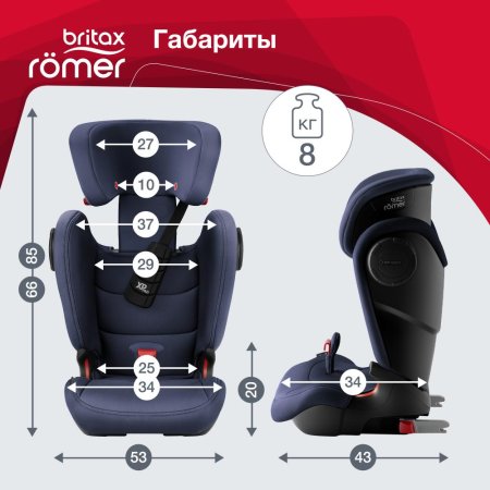 Britax Roemer Детское автокресло KIDFIX III S / цвет Moonlight Blue Trendline / темно-синий