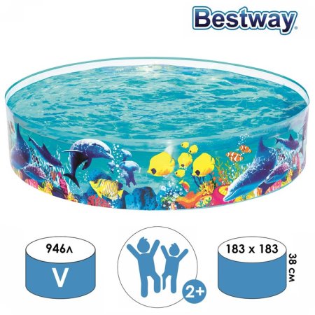 Bestway Бассейн Одиссея с жестким бортом 55030 / цвет прозрачный