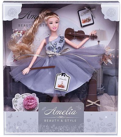 ABtoys Кукла "Роскошь серебра", с аксессуарами, 30 см