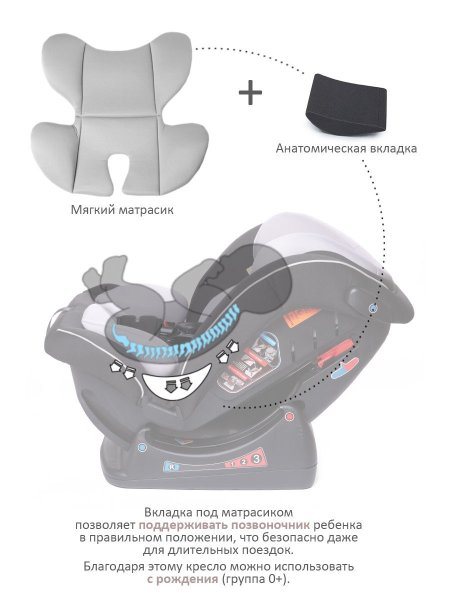 Babyсare Детское автокресло Troner гр 0+/I/II/III, 0-36, (0-12лет), цвет / Черный-Серый (Black-Grey)