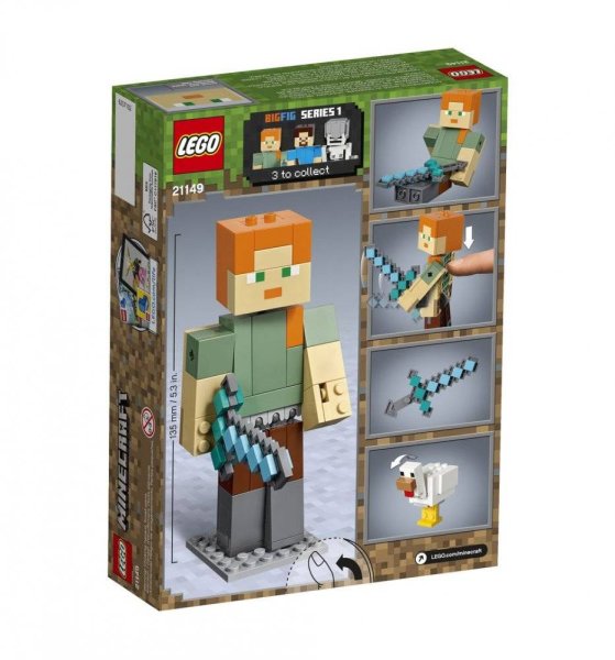 Lego Minecraft Большие фигурки Minecraft, Алекс с цыплёнком