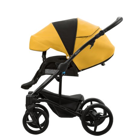 Bebetto Детская коляска 2 в 1 Torino / цвет 01 кремовый ткань/ экокожа / рама белая