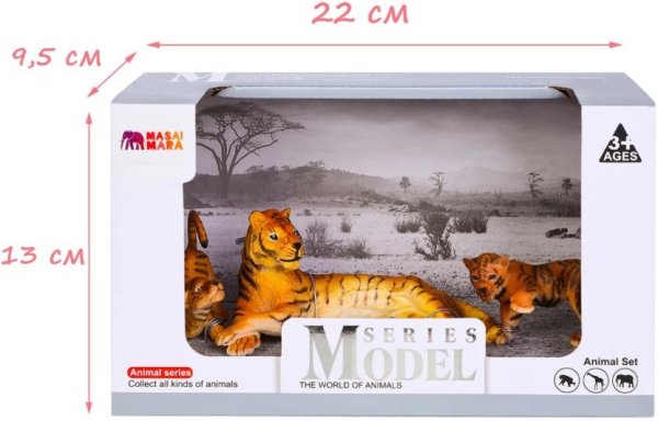 Masai Mara Набор фигурок из серии "Мир диких животных": Семья тигров, 3 предмета