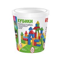 Bondibon Игровой набор дерево строительный Кубики, 45 деталей, , BOX 18х18х17,3 см., арт. TKB381