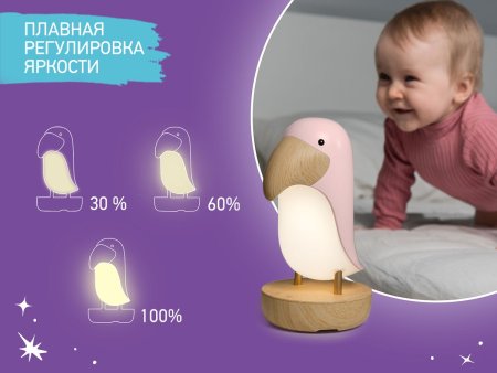 Roxy-kids Ночник "Тукан" / цвет розовый