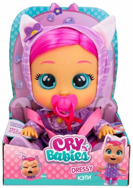 Cry Babies Интерактивная плачущая кукла Кэти Dressy