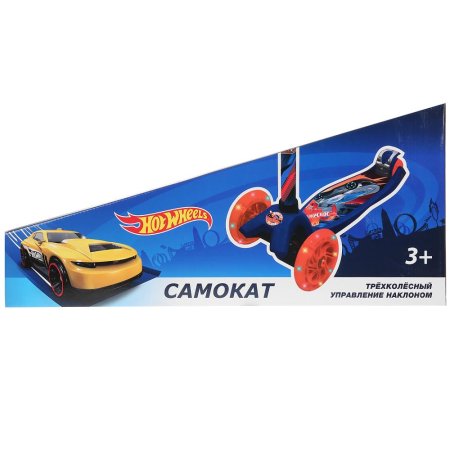 Hot wheels Самокат трехколесный 284634 / цвет сине-черный (принт)