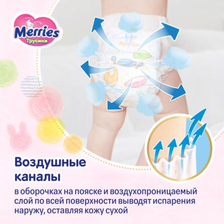 Merries Подгузники-трусики M (6-11 кг), 33 штуки
