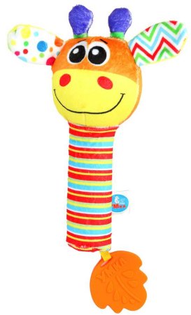 Умка Текстильная погремушка-пищалка «Жираф»