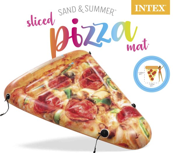Intex надувной плотик пицца / цвет оранжевый