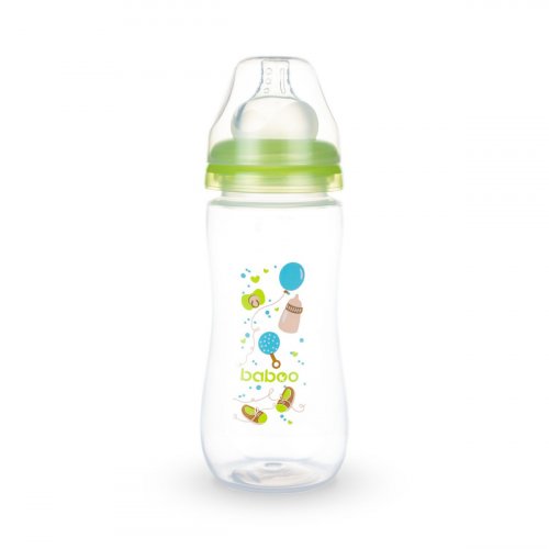 Baboo Бутылочка Baby Shower с силиконовой соской, 330 мл / цвет зеленый