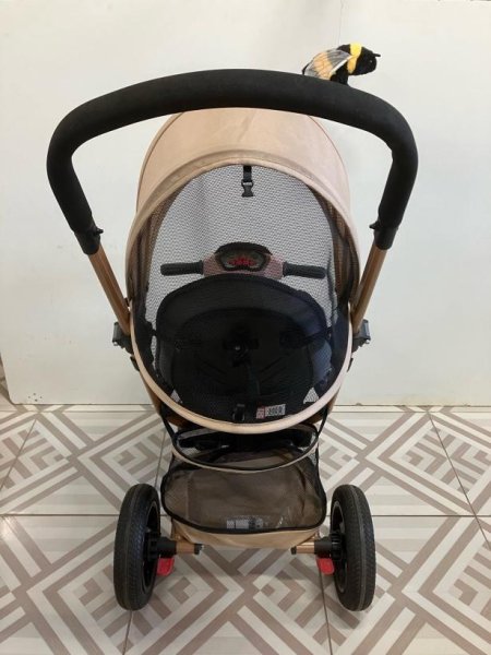 Moby kids Велосипед-коляска Stroller trike Air Car / цвет кофе с молоком, рама золотой металлик