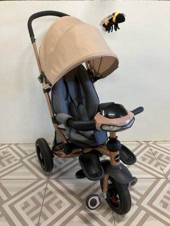 Moby kids Велосипед-коляска Stroller trike Air Car / цвет кофе с молоком, рама золотой металлик