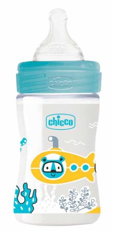 Chicco Бутылочка Well-Being Boy, силиконовая соска, 0+, 150 мл