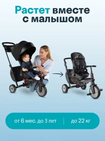(м)Трехколес.склад.велос.SmarTrike STR7 Urban (black)