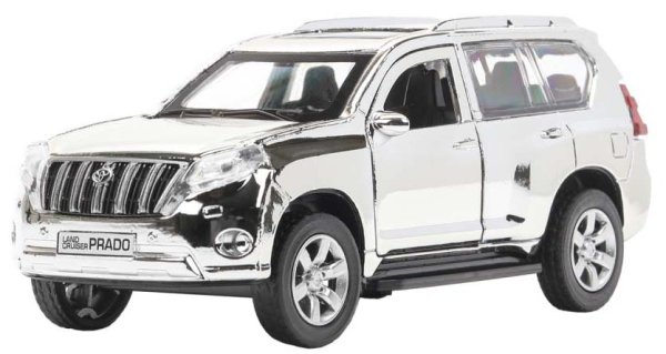 Технопарк Металлическая модель «Toyota Land Cruiser Prado» / цвет серебристый хром