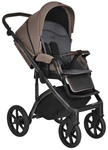 Roan Коляска 2 в 1 Bass Next / цвет Raisin Mood (коричнево-розовый, рама черная, ручка коричневая)