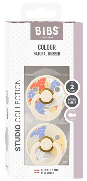 Bibs Набор латексных пустышек Studio Colour, 0+ Morning Bloom - Ivory Mix