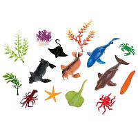 Играем Вместе Игровой набор пластизоль "Подводный мир" (11 животных + 4 водоросли) 