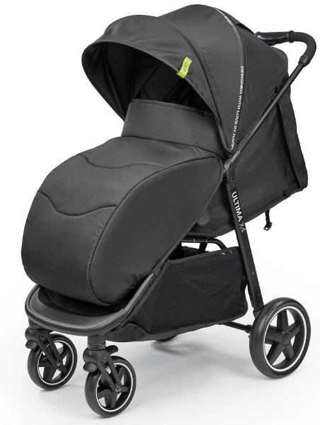Happy Baby Коляска прогулочная Ultima V2 X4, 4 колеса, съемный бампер / black
