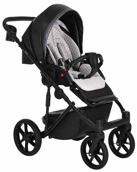Pituso Коляска 2 в 1 Luna / цвет Silver Black (черная кожа)