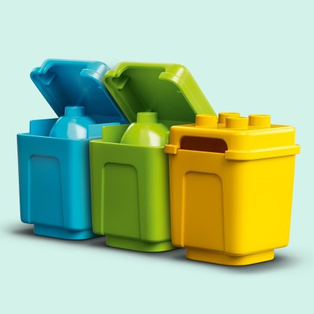 LEGO DUPLO Конструктор "Мусоровоз и контейнеры для раздельного сбора мусора"