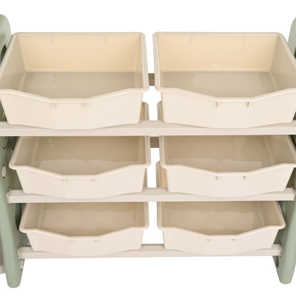 Pituso Стеллаж для игрушек с ящиками и приставкой / цвет Green (олива)