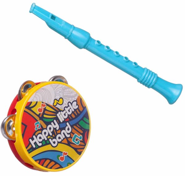 ABtoys Набор музыкальных инструментов: маракасы, бубен, барабан, дудка