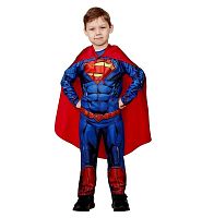 Батик Карнавальный костюм для мальчика Супермен без мускулов Warner Brothers / рост 122 см, от 7 лет / цвет синий, красный					