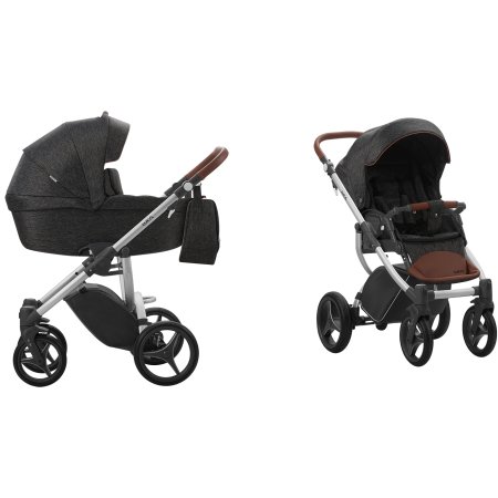 Bebetto Детская коляска 2 в 1 Luca / цвет черный 01, рама серая