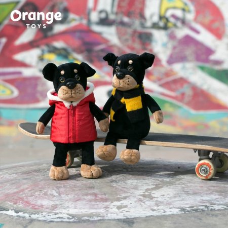 Orange Toys Мягкая игрушка "Ротвейлер Бакс" 20 см / черный
