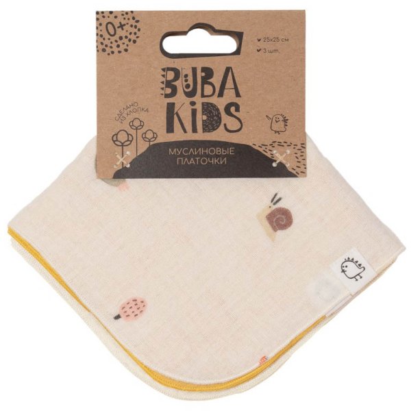 Buba Kids Платочки муслиновые / цвет Заповедный лес, горчица, сливочный